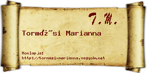 Tormási Marianna névjegykártya